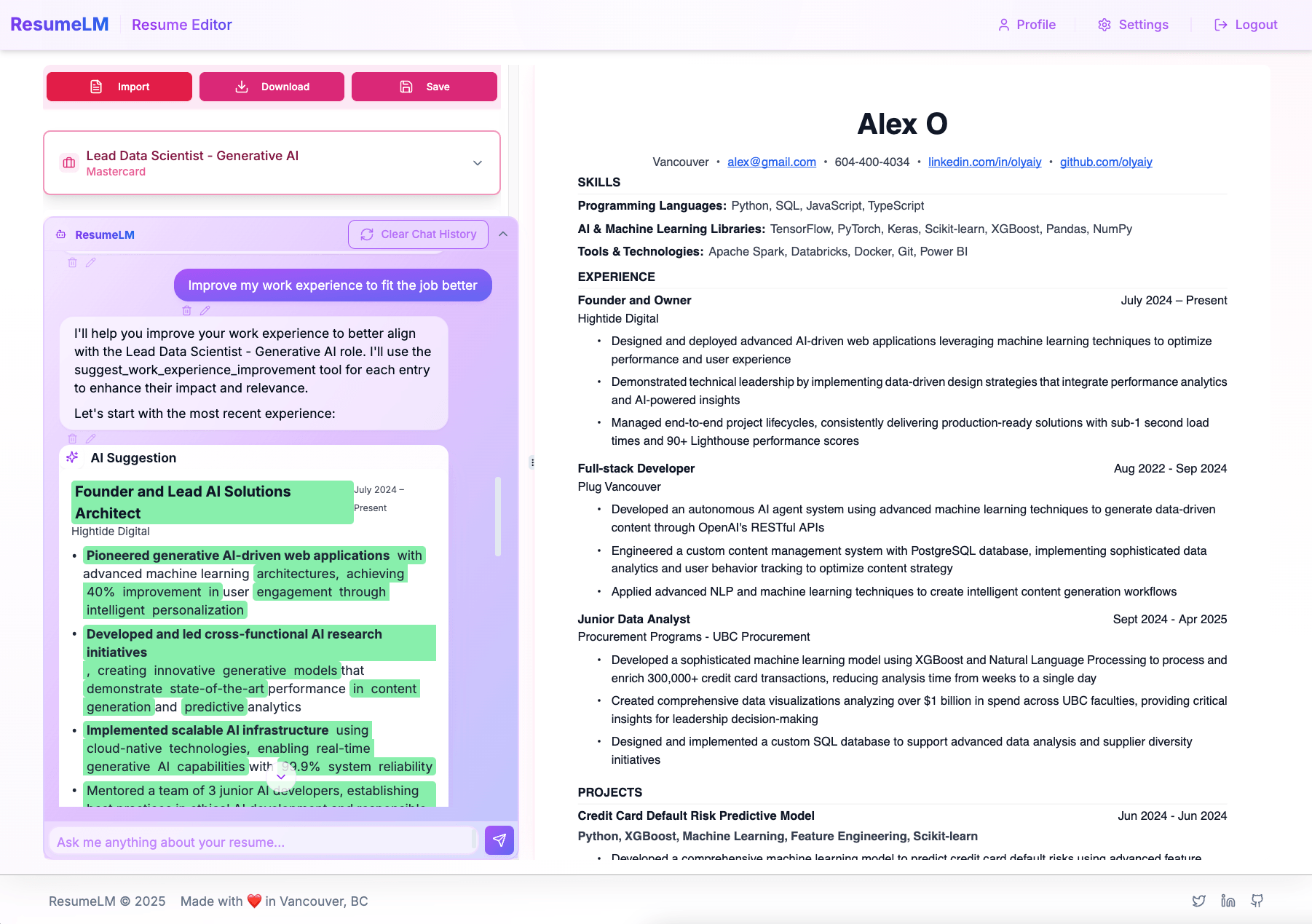AI-Powered Resume Assistant